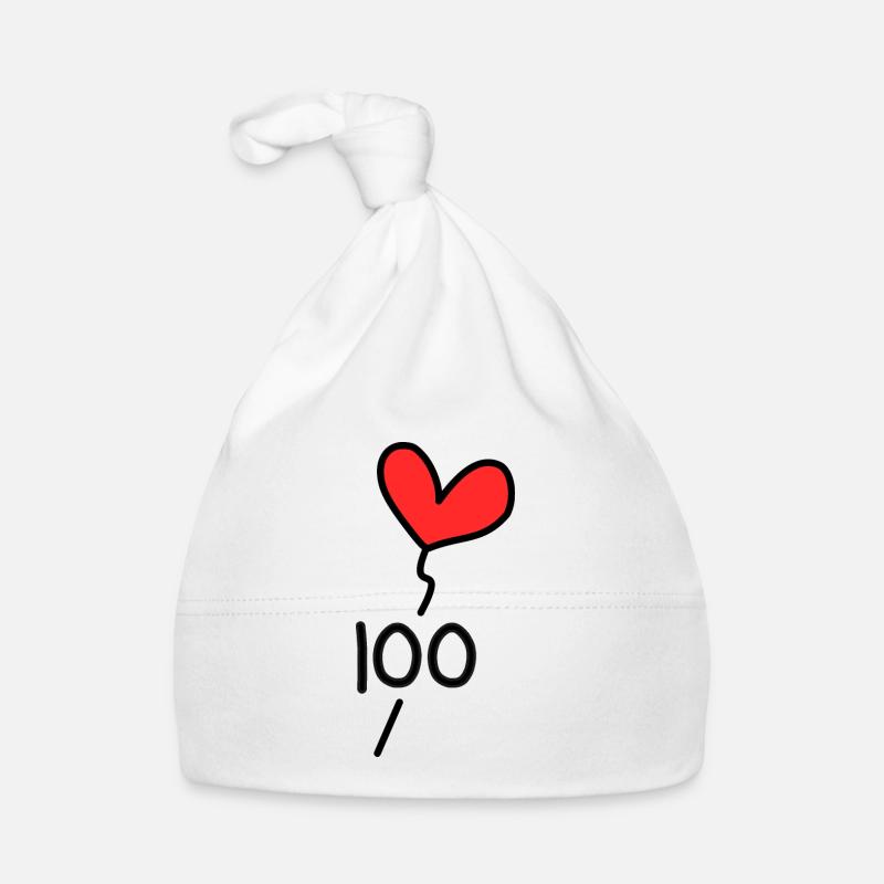 100. 100 ANS. 100e ANNIVERSAIRE. ANNIVERSAIRE 100 - Bonnet bio Bébé - blanc
