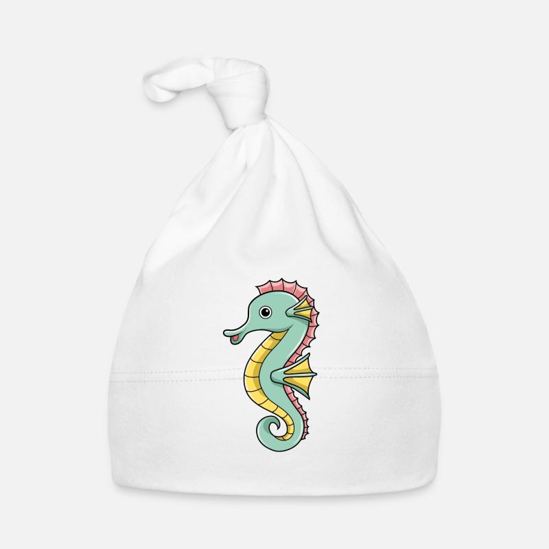 hippocampe - Bonnet bio Bébé - blanc