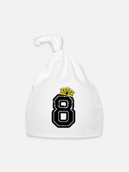 8 roi - Bonnet bio Bébé - blanc - Devant