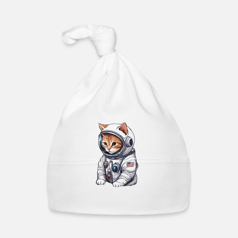 Cute cat as astronaut Organic Baby Cap