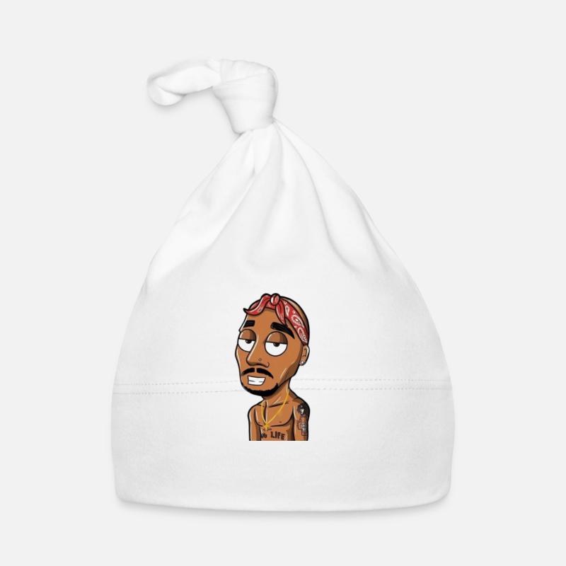 Rapper 2 Pac - Organic Baby Cap - white