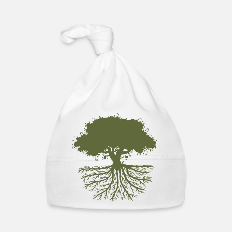 tree roots green - Baby Bio-Mütze - Weiß