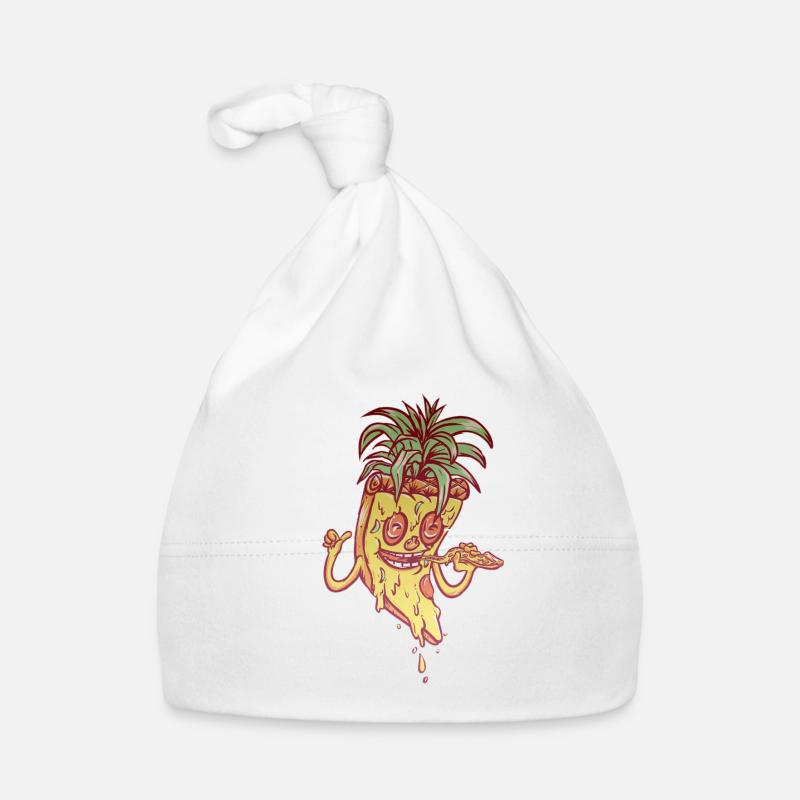 Funky Mascot Pineapple Pizza Organic Baby Cap