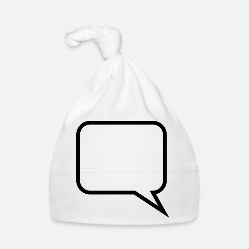 Sprechblase // Comic // Spruch machen // Aussage Baby Bio-Mütze