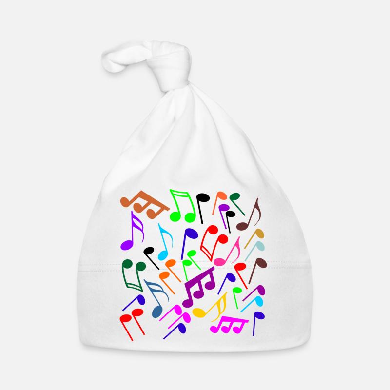 Notes de musique en version entrecroisée de couleurs Bonnet bio Bébé