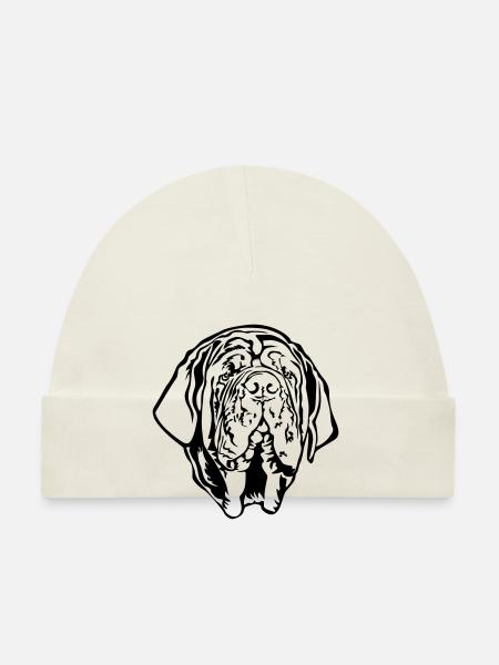 Mastino Napoletano Kopf - Baby Bio-Mütze - Weiß - Vorne