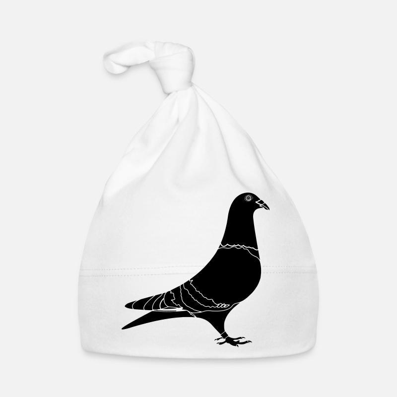 Brieftaube Schatten - Baby Bio-Mütze - Weiß