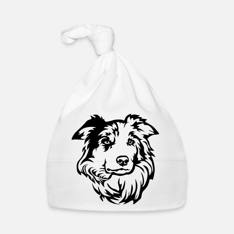 Border Collie Kopf Baby Bio-Mütze