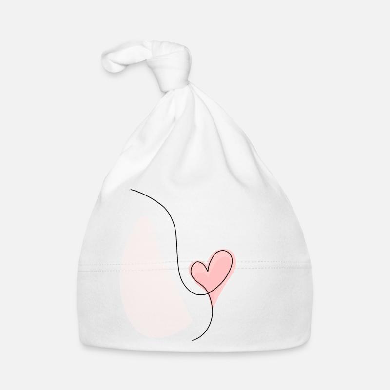 Abstract heart line drawing Organic Baby Cap