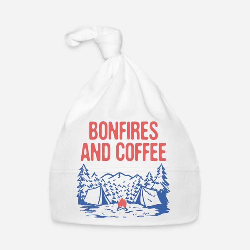 Bonfires and Coffee Camping Coffee Lover Camper Organic Baby Cap