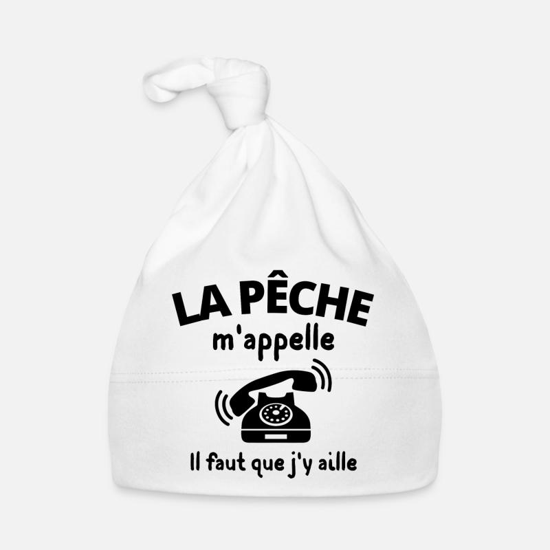 pêche, pêcheur, fan de pêche - Bonnet bio Bébé - blanc