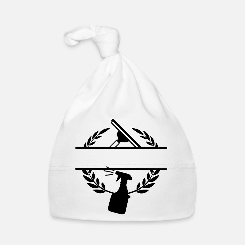 Logo de laveuse de vitres plus propre couronne de laurier - Bonnet bio Bébé - blanc