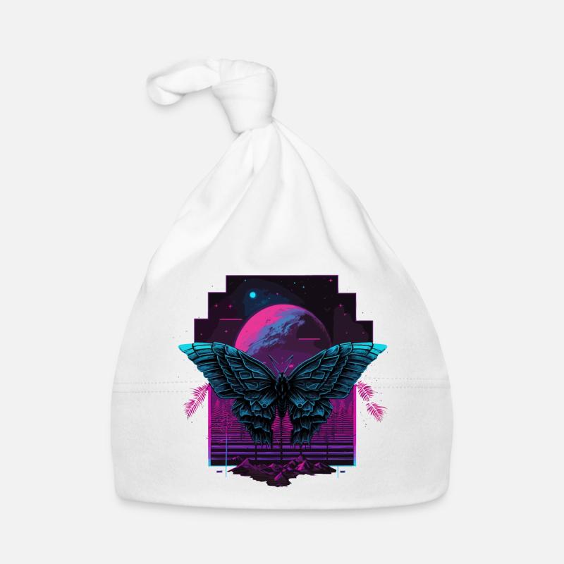 Buttterfly bei der Vaporwave Night Baby Bio-Mütze