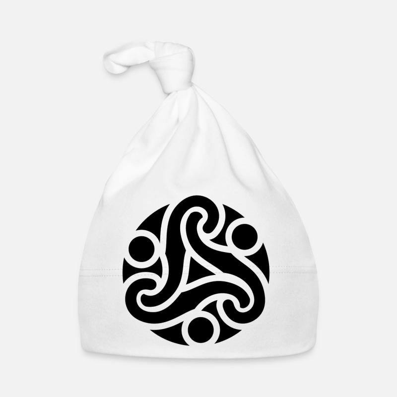 Symbole celtique de protection (noir) - Bonnet bio Bébé - blanc