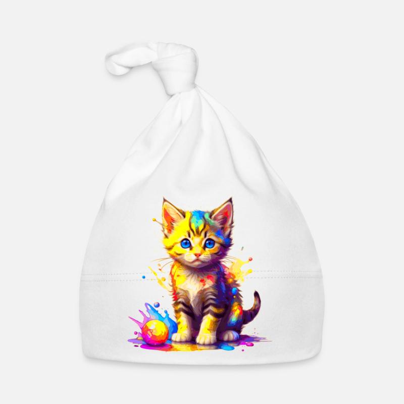 Colorful Kitty Organic Baby Cap
