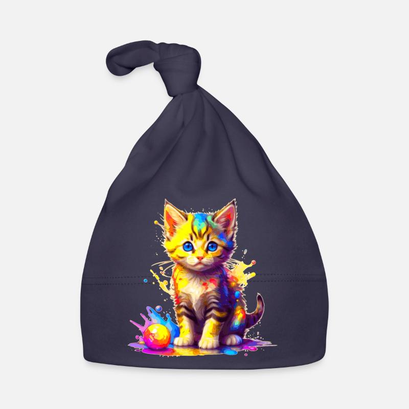 Colorful Kitty Organic Baby Cap