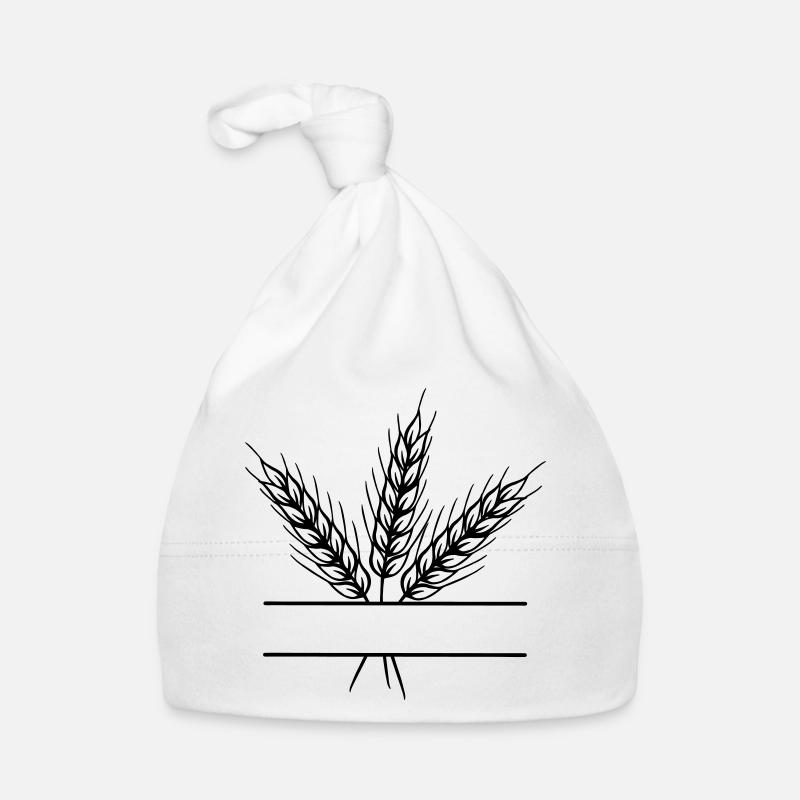 Text banner three grain stems Organic Baby Cap