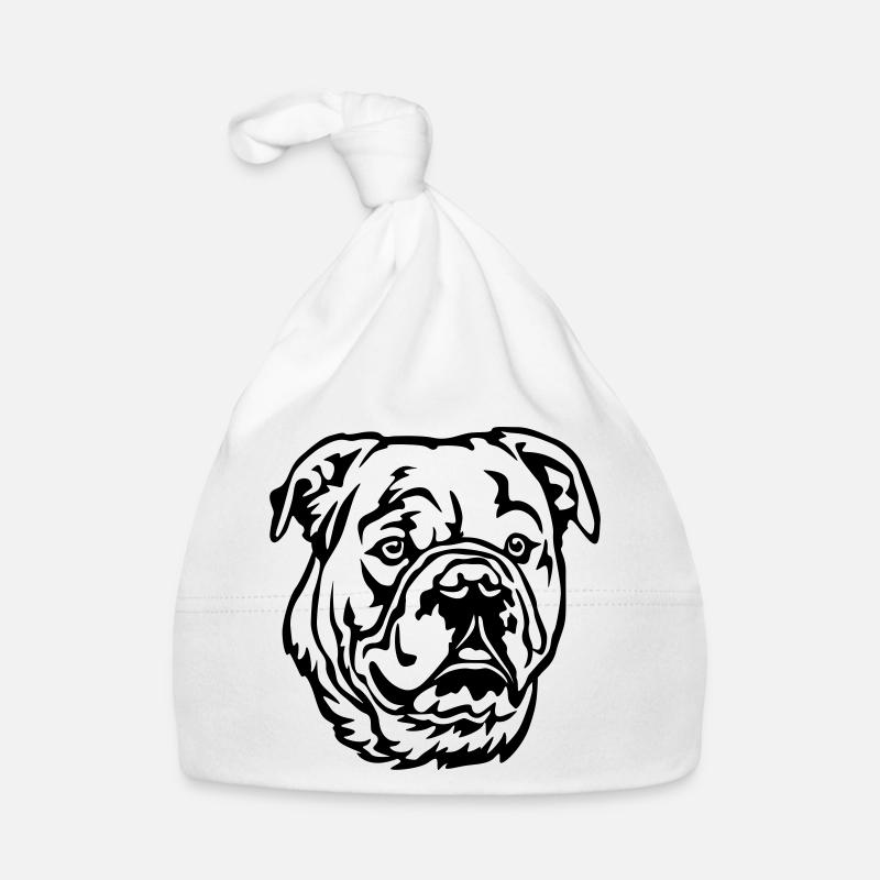Tête de bouledogue continental Bonnet bio Bébé