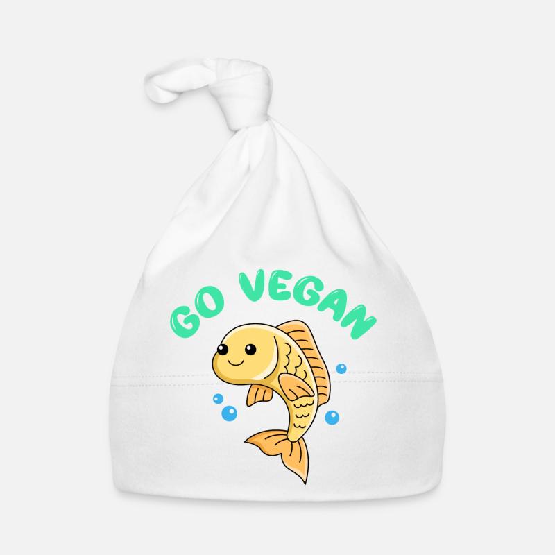 Conception de poisson pour les fiers végétaliens Bonnet bio Bébé