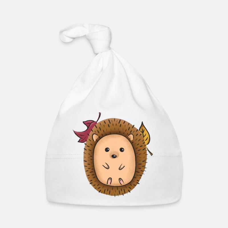 Igel im Herbstlaub Baby Bio-Mütze