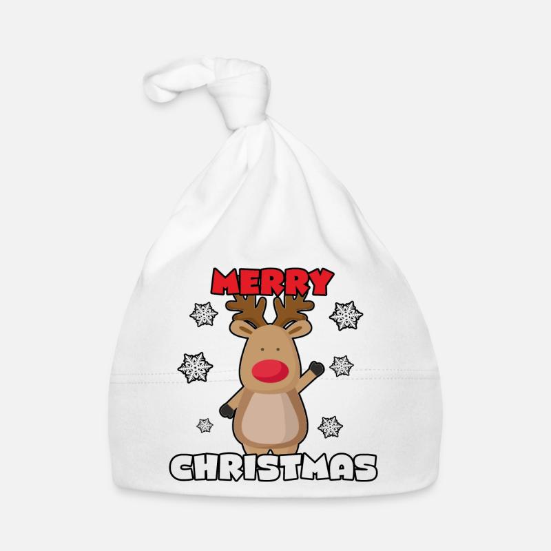 Weihnachts-Elch Baby Bio-Mütze