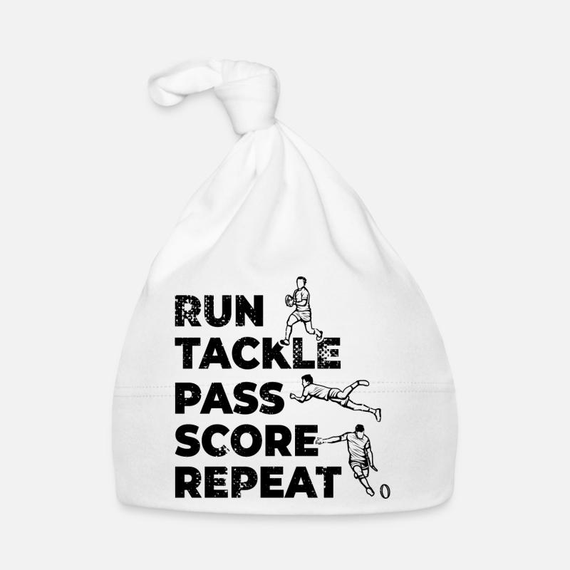 Run Tackle Pass Score Repeat Baby Bio-Mütze