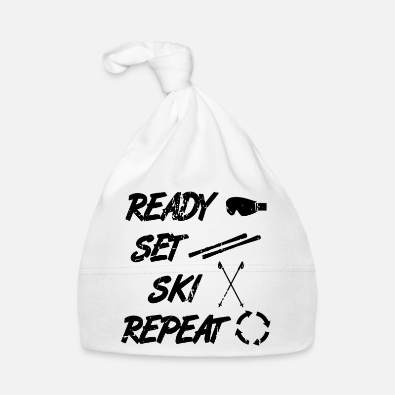 Funny skier saying Organic Baby Cap