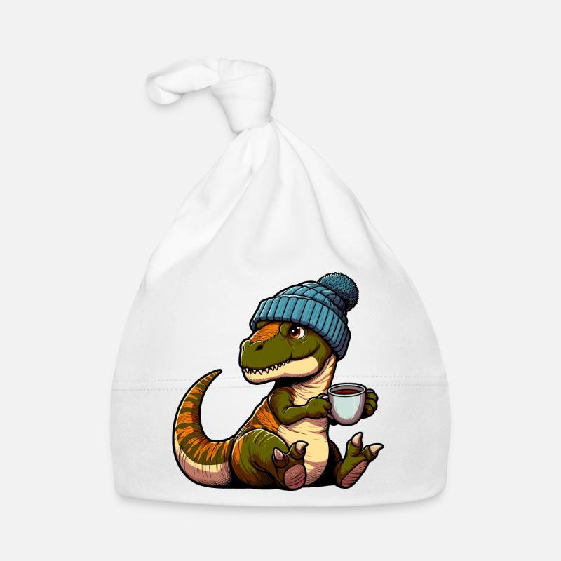 Baby Tea Rex Dino Dinosaur Beanie Hat Tee Organic Baby Cap