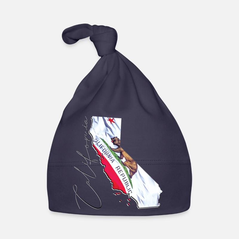 Californie (États-Unis) | Drapeau réel | Flag Map Script Bonnet bio Bébé
