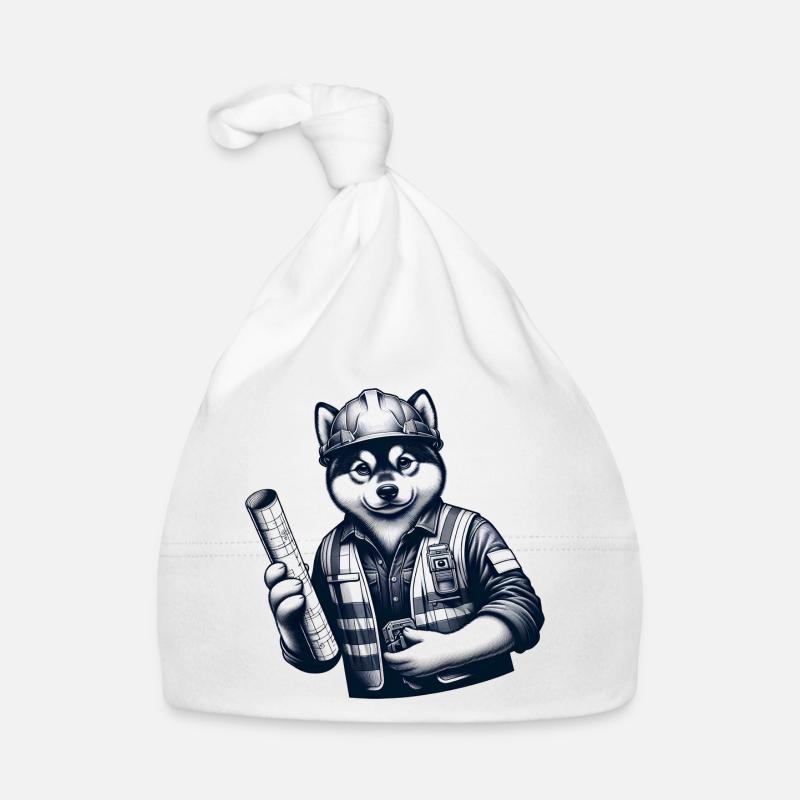 Chien mignon ouvrier de la construction Bonnet bio Bébé