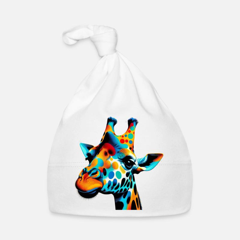 Girafe Pop Art Bonnet bio Bébé