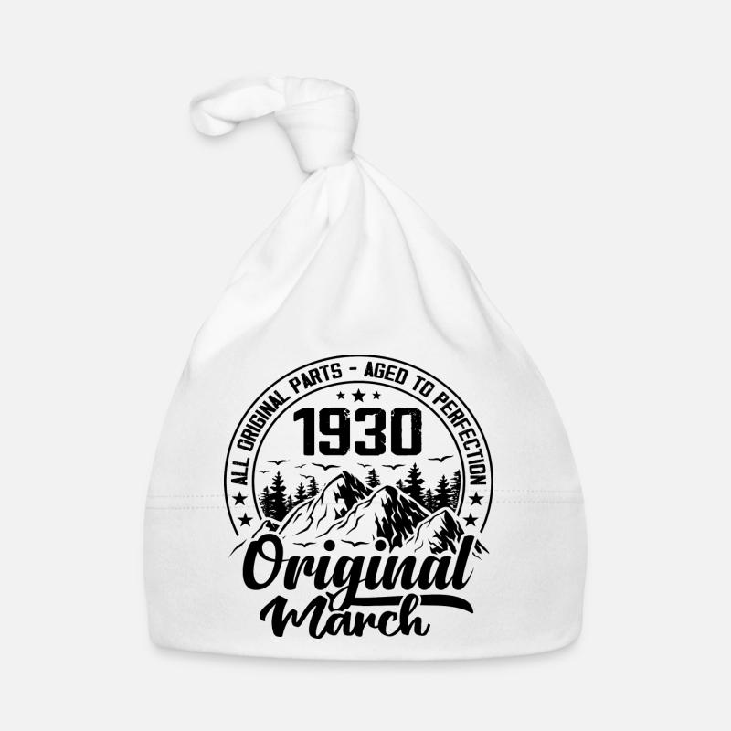 1930 March Original: 94 Years Anniversary Gift Organic Baby Cap