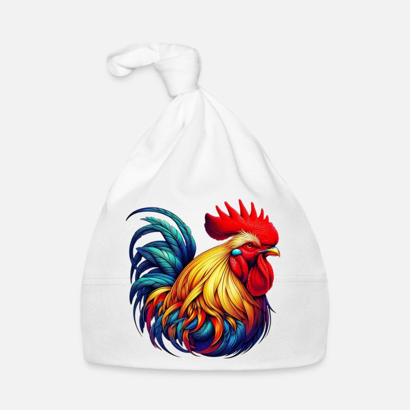 Rooster Hen Organic Baby Cap