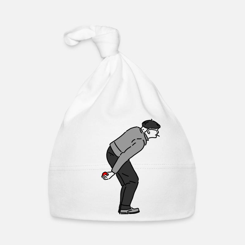 Joueur de pétanque droitier - Bonnet bio Bébé - blanc