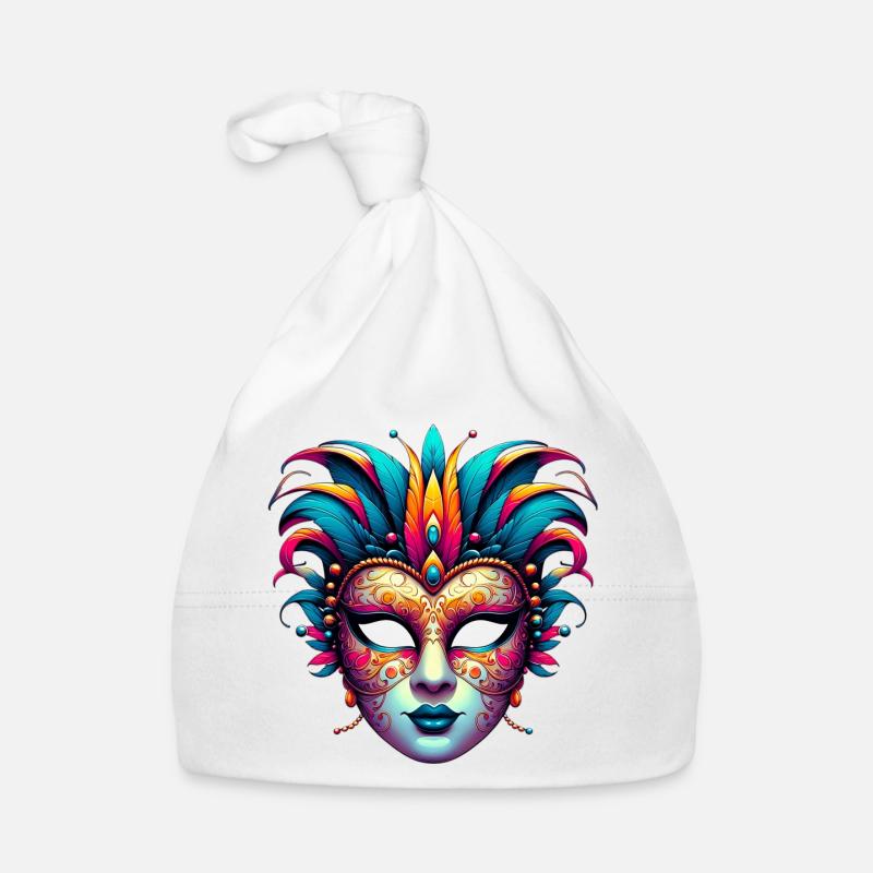 Venice Carnival Mask Organic Baby Cap