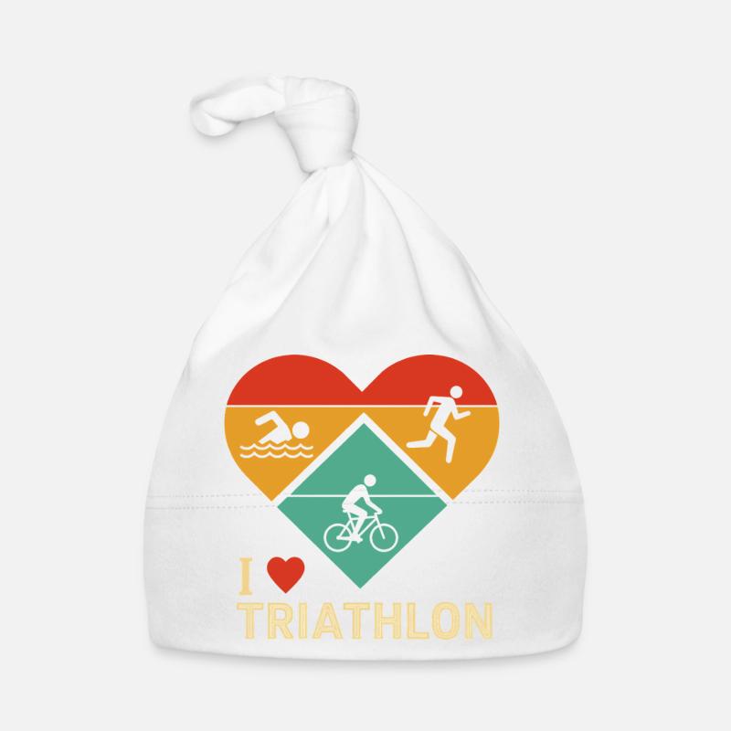 Illustration de cœur de triathlon Bonnet bio Bébé