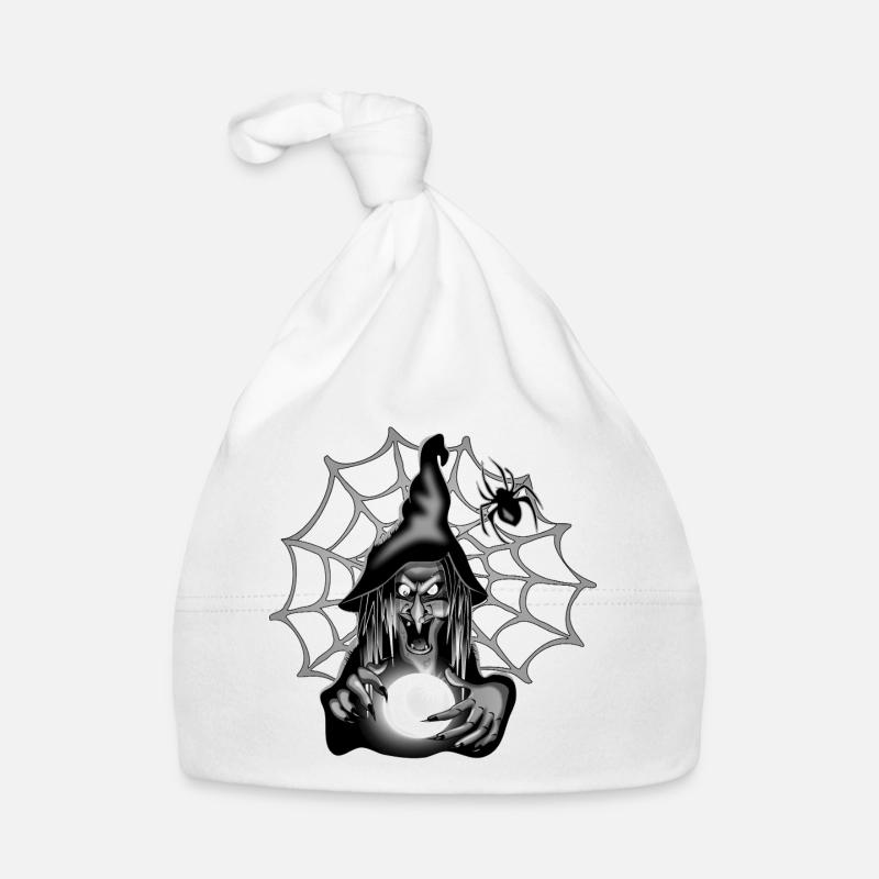 Witch with a Ball and a Cobweb Organic Baby Cap