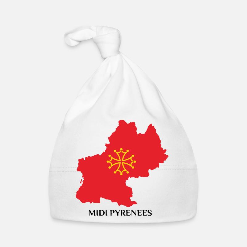Karte der Midi-Pyrénées Baby Bio-Mütze