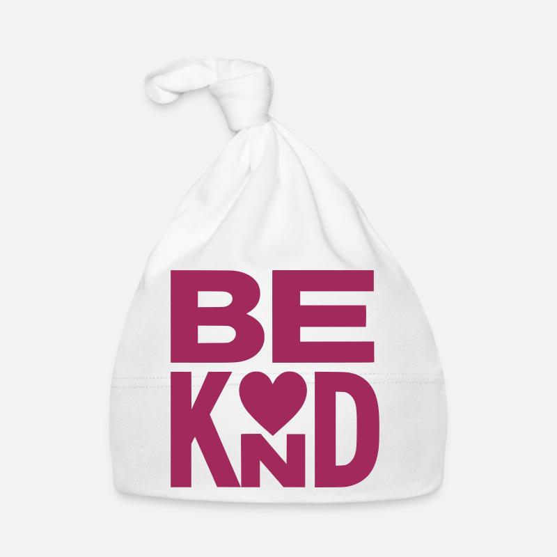 Slogan Be kind with heart - couleur variable Bonnet bio Bébé