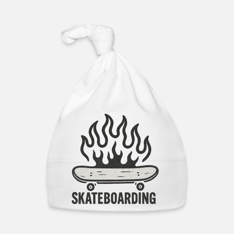 Flammen Skateboarding Illustration Baby Bio-Mütze