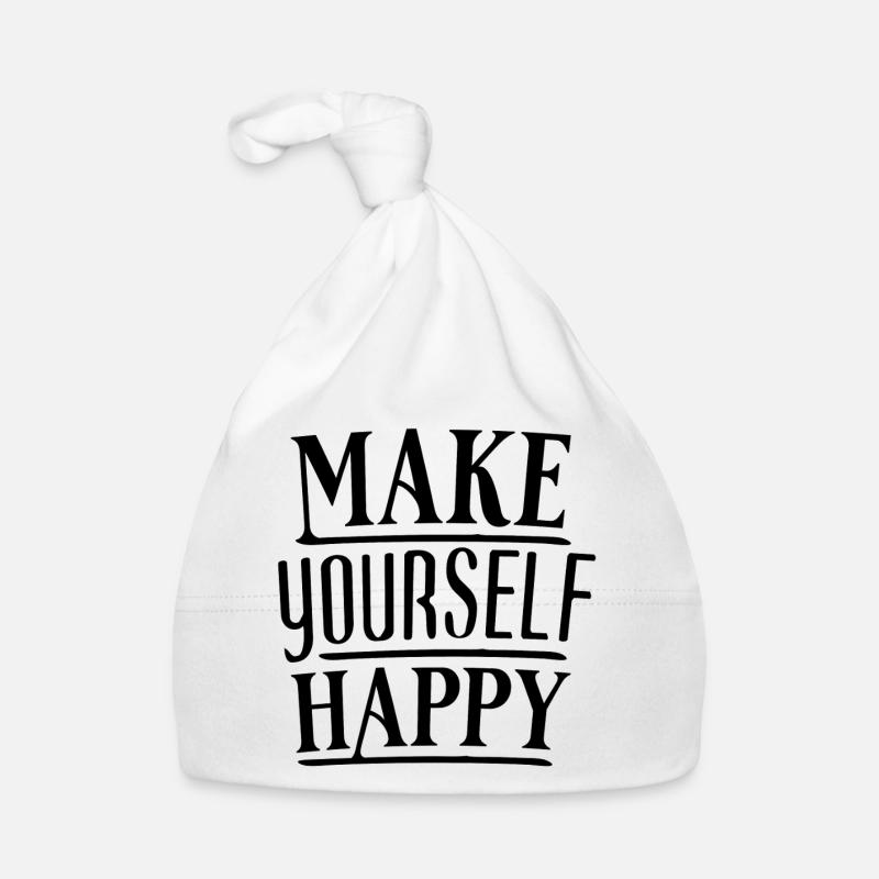 Make yourself happy Self-discovery & bliss - Organic Baby Cap - white