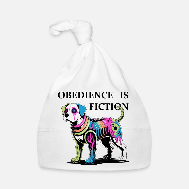 Neon Cyber dog Illustration Organic Baby Cap