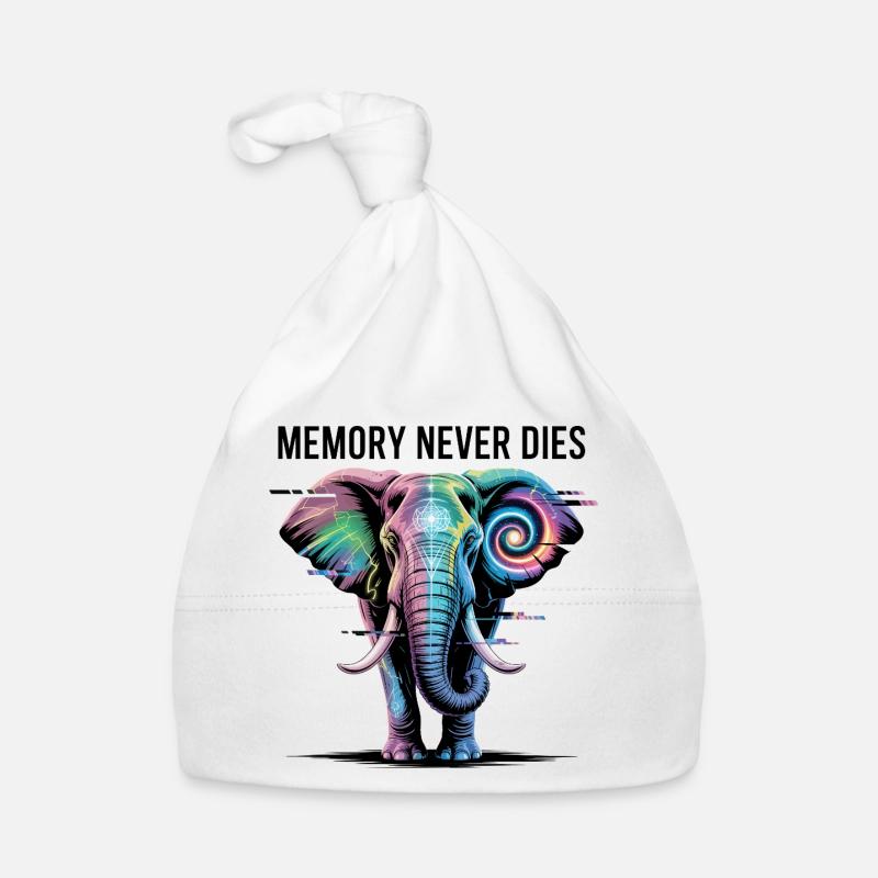 Psychedelic Elephant with Cosmic Spiral Organic Baby Cap