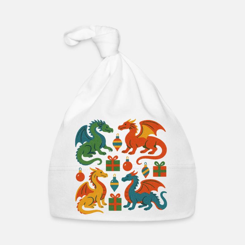 Dragon coloré Noël Bonnet bio Bébé