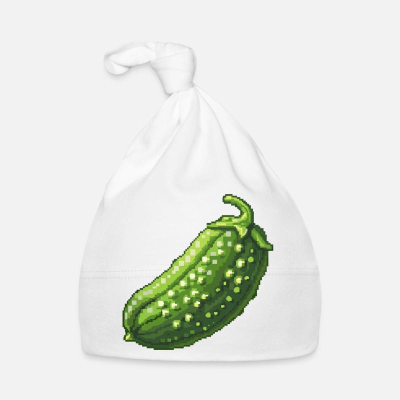 Pixel Cucumber Retro Green Organic Baby Cap