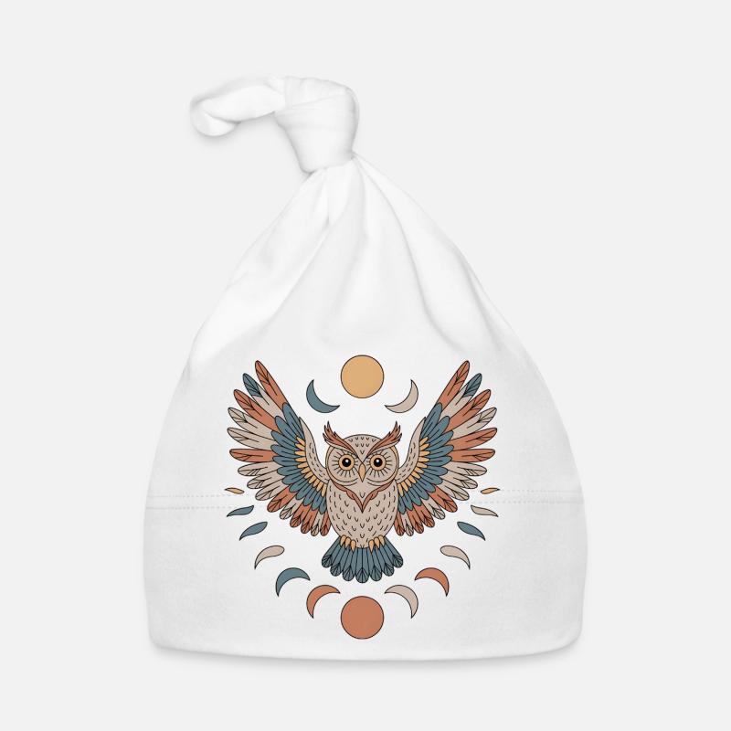 Boho Owl Organic Baby Cap