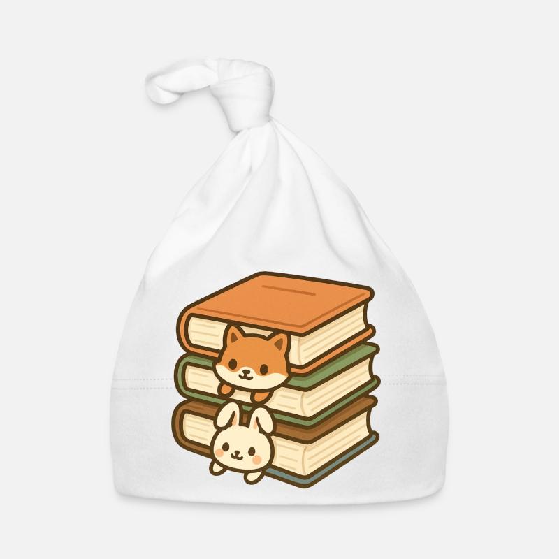 Kawaii Book Stack Duo Baby Bio-Mütze