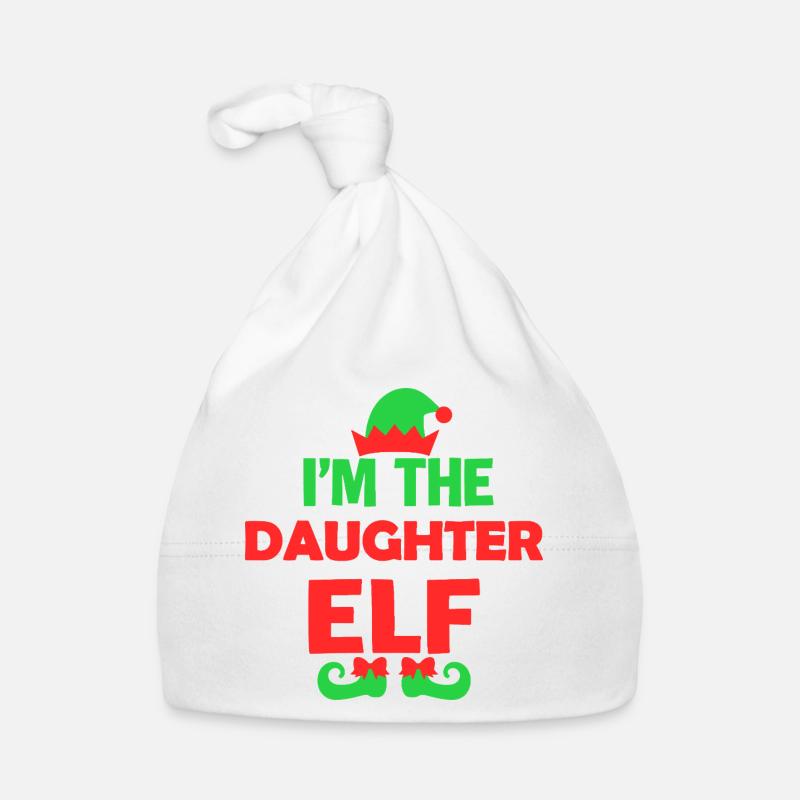 Daughter Elf Christmas Tee Organic Baby Cap