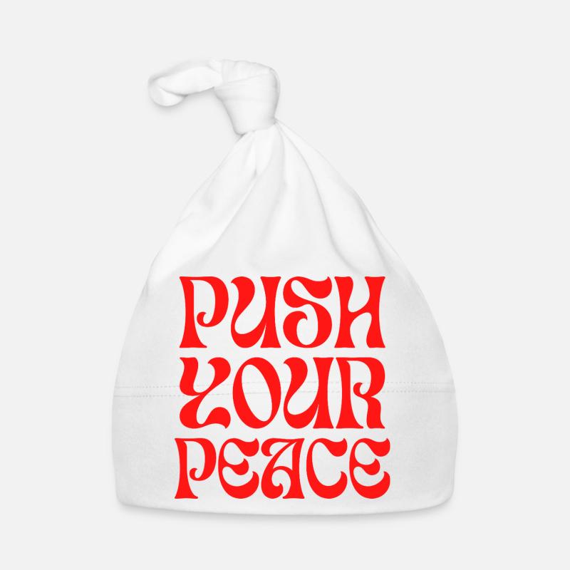Push Your Peace Peacezeichen Frieden Baby Bio-Mütze
