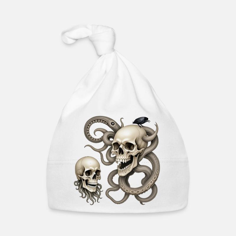 SKULL #1 - dark hell Organic Baby Cap